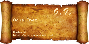 Ochs Inez névjegykártya